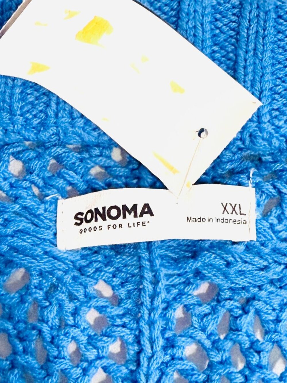 NWT SONOMA Women Long Sleeve Pullover Blue Oversized Knit Sweater Size XXL - Picture 6 of 8
